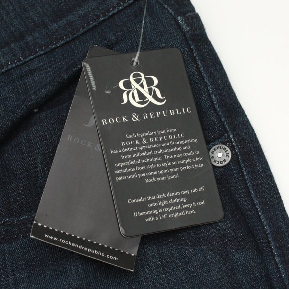Rock Republic Colburg Lowrise Skinny Jeans Size 36 Heracles Blue Button Fly - Picture 8 of 9